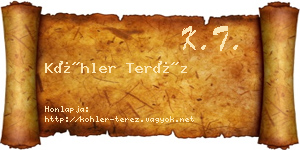 Köhler Teréz névjegykártya